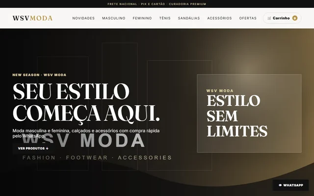 Modelo de landing page Moda Minimalista