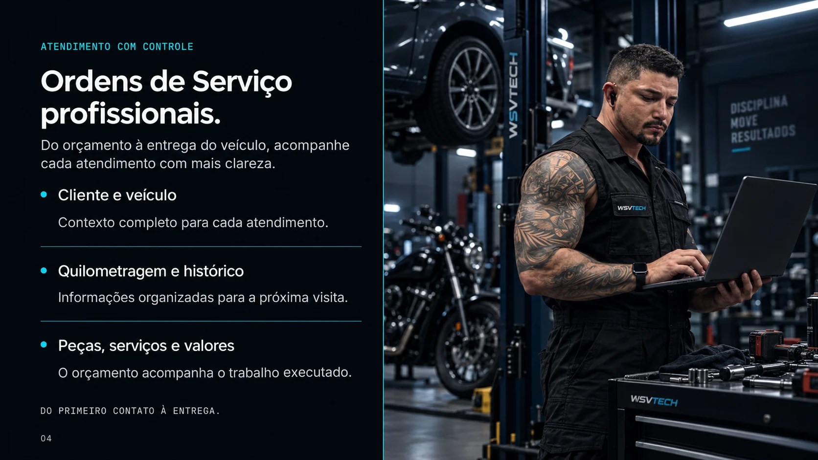 Profissional em oficina na campanha de Ordens de Serviço do Oficina Global.